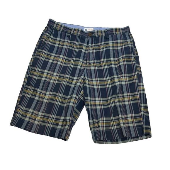 J. Crew Factory blue plaid shorts size 32 - Picture 1 of 15